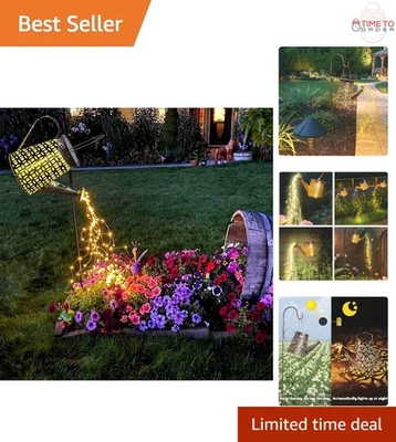 Decorative Solar Watering Can Lights Outdoor Garden Yard Waterproof Iron - Image 1 of 4