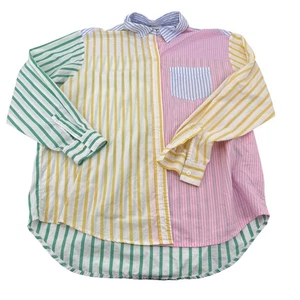 Gap The Big Shirt Multicolor Striped Cotton Button-Up Long Sleeve Men Top Size M - Picture 1 of 5