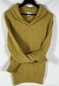 Suéter de lana vintage años 60 de Revere para hombre cuello capucha M amarillo mostaza - Imagen 1 de 6