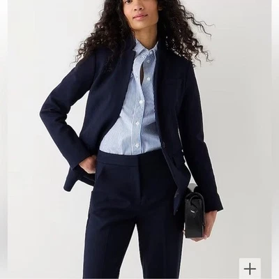 J. Crew Womens Regent Blazer In Four Season Stretch Navy Size 4 Office Business - Image 1 of 4