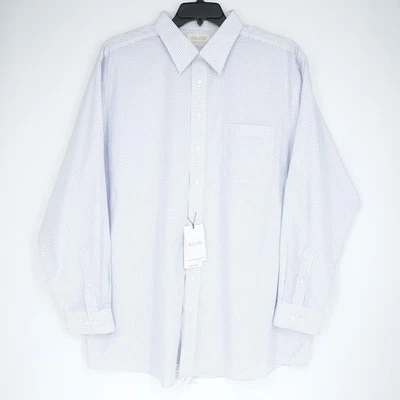 Roundtree Yorke Gold Label Shirt 18.5-36/37 TALL Blue White Purple Non-Iron NWT - Image 1 of 4