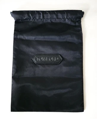 全新 TOM FORD 黑色防尘袋 带标志和抽绳 微条纹图案 — 第 1/4 张图片