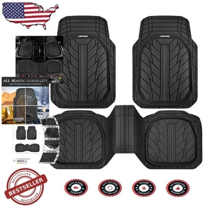 Universal Rubber Floor Mats 3-Piece XL Truck SUV All-Weather Waterproof - Picture 1 of 11