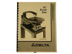 Delta 18" Scroll Saw Model 40-601 Operators, Maintenance, & Parts Manual *880 - Picture 1 of 4
