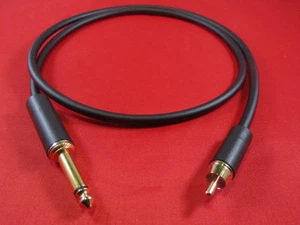 Canare GS6, GS-6 1/4 TS to RCA Audio Cable 1 Ft, BLACK. - Picture 1 of 1