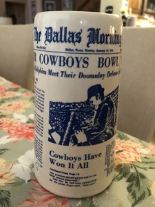 Dallas Cowboys Mug Super Bowl Win January 1972 Dallas Morning News Vintage - Picture 1 of 10