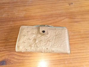 NEU UNBENUTZT VINTAGE ECHT STRAUSSENLEDER GELDBÖRSE - Bild 1 von 8