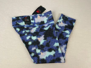 New Balance Mid Rise Capri Fitted NB Dry Blue Printed Legging Size Medium - Picture 1 of 3