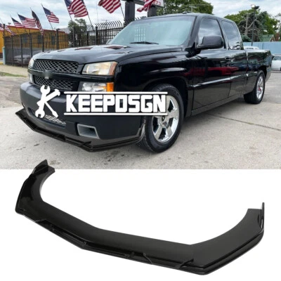 For Chevy Silverado 1500 Pickup Gloss Front Bumper Lip Splitter Spoiler Chin US - Image 1 of 4