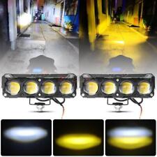 50W Motorcycle LED Spot Light Hi-Lo Driving Fog Auxiliary Lamp White+Amber ATV