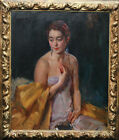JOHN DA COSTA BRITISH 1930s ART DECO OIL PORTRAIT CHRISTINE BONNAR ARTIST'S WIFE
