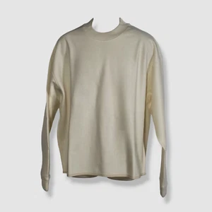 $760 Jil Sander Men's Ivory Wool Long-Sleeve Crewneck Pullover Sweater Size 56 - Picture 1 of 3
