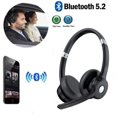 Bluetooth Wireless Noise Cancelling Headset Headphones For Truck Driver Phone US - Image 1 of 4