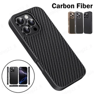 Funda a prueba de golpes para iPhone 16 Pro Max 15 14 13 12 11 cubierta híbrida de fibra de carbono - Imagen 1 de 13
