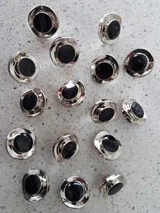Lot of 30x Brand New 25mm Silver with Black Centre Vintage Sewing Buttons - Picture 1 of 2
