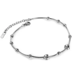 CATENA PIEDI CUORE ARGENTO DONNA ACCIAIO INOX GIOIELLI PALLA CUORE CATENA PIEDI WOW - Foto 1 di 5