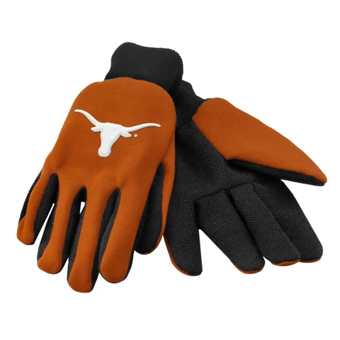 Texas Longhorns Gloves Sports Logo Utility Work Garden NEW Colored Palm Cover