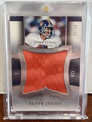 2005 EXQUISITE John Elway GAME WORN JUMBO JERSEY #D 04/50 1st YEAR EXQUISITE HOF - Image 1 of 2