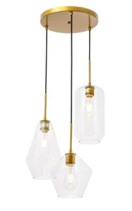 Pendant 3 Light Kitchen Island Modern Foyer Glass Shades Dining Room Lighting - Picture 1 of 12