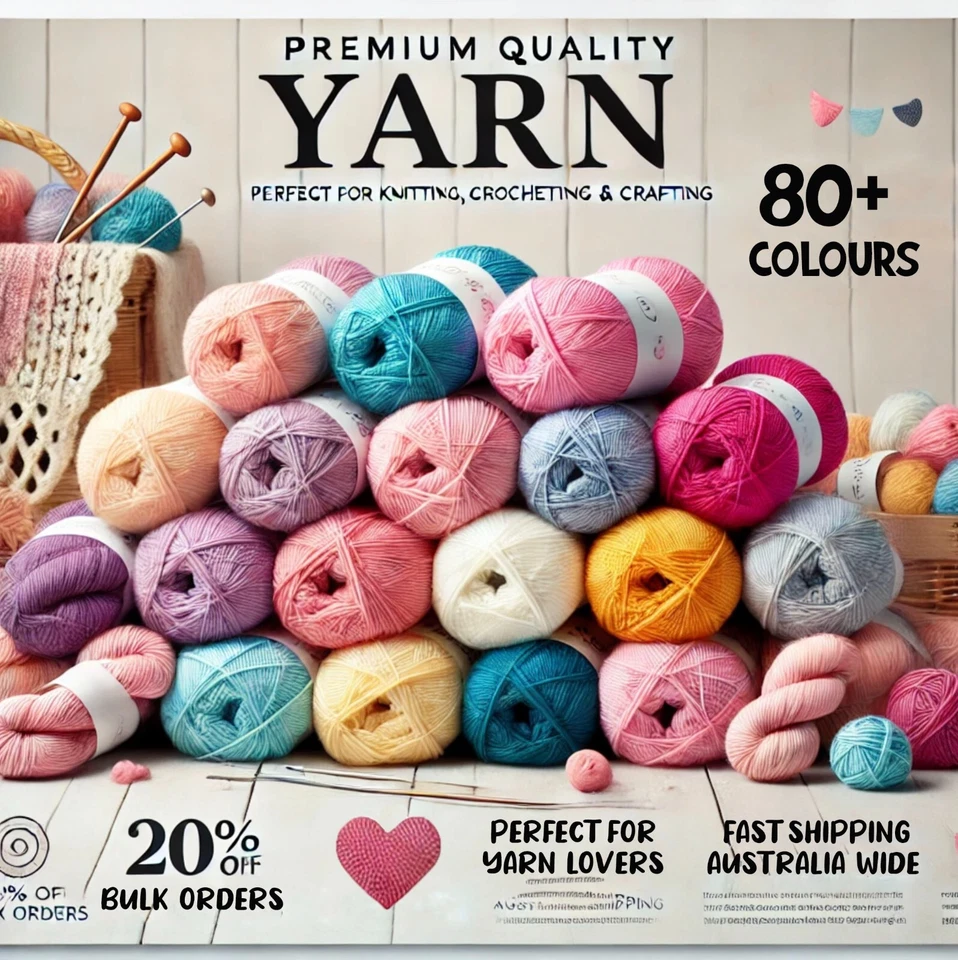 Knitting Yarn 8ply Super Soft Acrylic Crochet Craft Wool 100g Malli 80 Colours - image 1 of 1