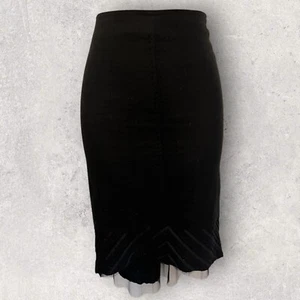 Falda lápiz Harris Wallace para mujer vintage forro de malla de lino negro talla M UK 14 - Imagen 1 de 4