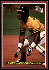 1984 Donruss Action All-Stars Jumbo Rickey Henderson Oakland Athletics #9