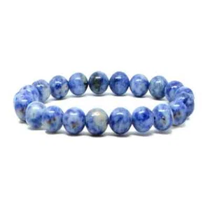Bracelet homme femme Pierre naturelle 6 mm - Jaspe tache bleu - Imagen 1 de 1