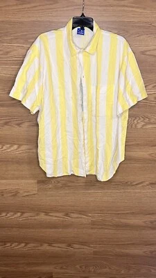 RARE 1980S Ocean Pacific Short Sleeve Button Down Vertical Striped Surf Shirt - Image 1 of 4