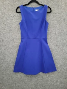 Love...ady Dress Womens Medium Fit & Flare Sleeveless Boat Neck Knee Length Blue - Picture 1 of 16