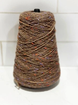 Vintage Pure Virgin Wool Yarn Cone Tweed Fawn Harrisville Designs 1000 YDS 8 OZ - Image 1 of 4