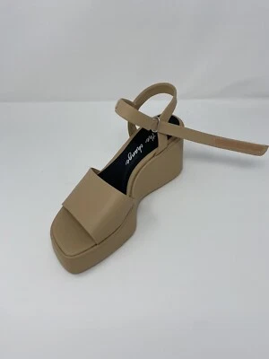 Cunhas plataforma de couro embrulhadas Gianni Bini The Change 10M NOVO sem caixa - Imagem 1 de 4