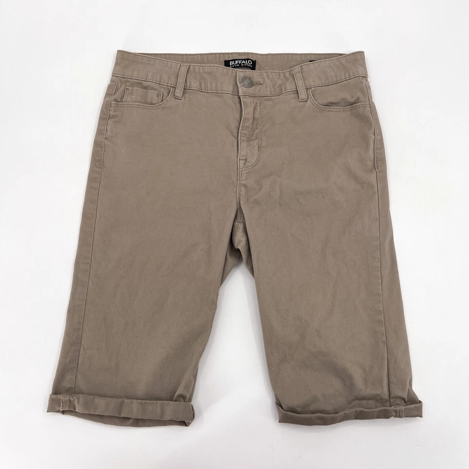 Buffalo David Button Shorts Womens 8 / 29 Beige Chino Khaki Stretch Bermuda Mid - Image 1 of 4