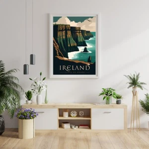 Moher, Ireland Digital Travel poster Choose your Size - Picture 1 of 2