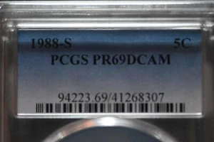 1988 -s 5C NICKEL Pcgs Pr69 Dcam - Picture 1 of 4