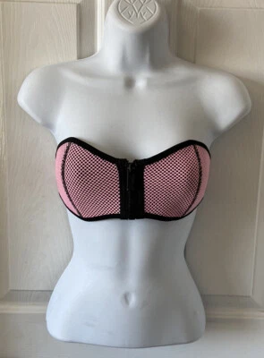 Triangl Pink Black Bandeau Strapless Bikino Top Size XXS - Image 1 of 4