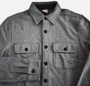 🆕BROOKS BROTHERS 1818 Gray 100% COTTON Fleece Men's SHIRT Jacket XL - Picture 1 of 12