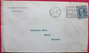 1921 USA - Estonia Bank Used Cover New York - Picture 1 of 2