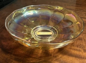 Vintage Antique Carnival Iridescent Glass Round Table Top Bowl - Picture 1 of 12