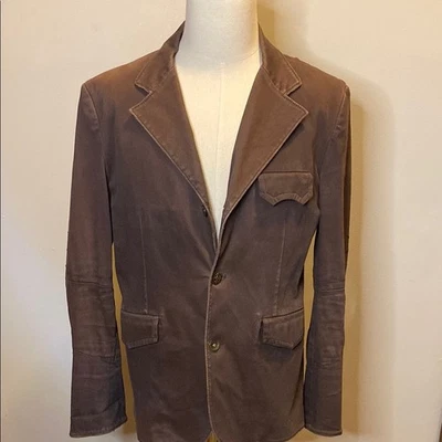 Howe Brown Cotton Stretch 2-Button Blazer Jacket – Size 42 - Image 1 of 4