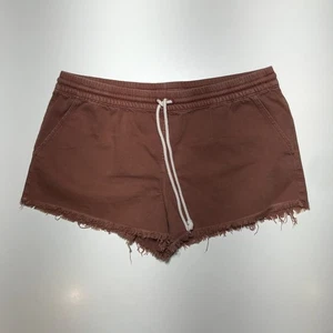 Aerie Womens Broken In Rust Frayed Hem Elastic Drawstring Pull On Shorts Size L - Picture 1 of 14