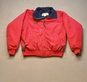 Vintage 80s Columbia Down Jacket Mens Large Blue Red Radial Puffer - Picture 1 of 12