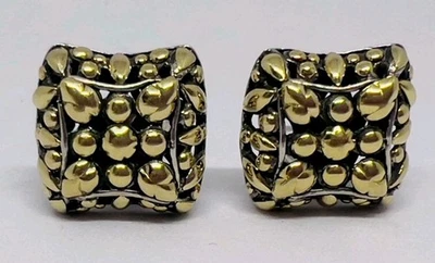 John Hardy 18K/925 Sterling Silver Square Dot Flower Collection Clip on Earrings - Image 1 of 4