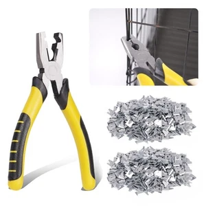 Wire Cage Buckle Pliers with 600 Wire Cage Clips Fasten Clips Buckle Clamp To... - Picture 1 of 9