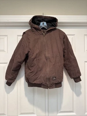 C.W. Hart Youth Duck Canvas Hooded Work Jacket  Brown Insulated Outdoor Large - Image 1 of 4