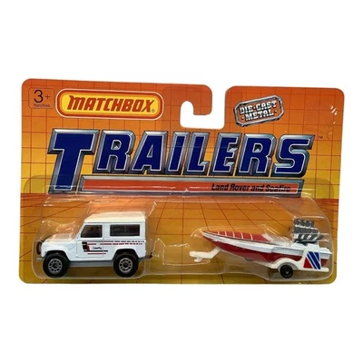 Matchbox TP 121 White Land Rover & Seafire Boat Trailer Two Packs 1989 Packaged - Image 1 of 4