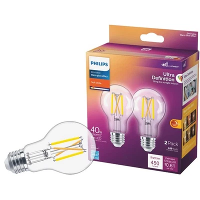 Philips Warm Glow 40W Equivalent Soft White A19 Medium Dimmable LED Light Bulb - Image 1 of 3