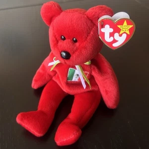 OSITO The Mexico Flag Red Bear Original TY Beanie Baby Buddy Vintage 1999 MWMT - Picture 1 of 8