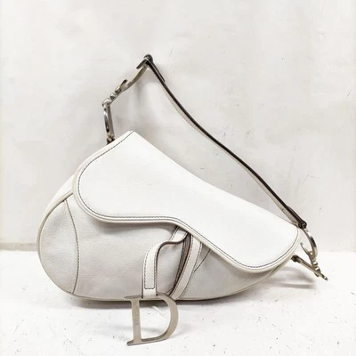 SIN TARIFA Christian Dior Bolso de Hombro Bolso de Sillín Cuero Blanco 2336594 Foto 1 de 4