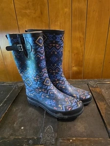 Botas de lluvia altas estampadas Western Chief 1297 para mujer talla 10 - Imagen 1 de 11