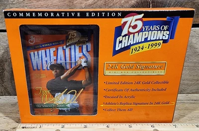 Wheaties Commemorative edition 75 years of Champions 24k Gold Tiger Woods - Image 1 of 4